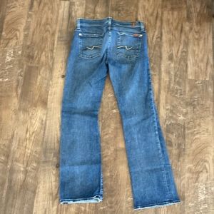 seven of mankind boot cut jeans well fitted blue color